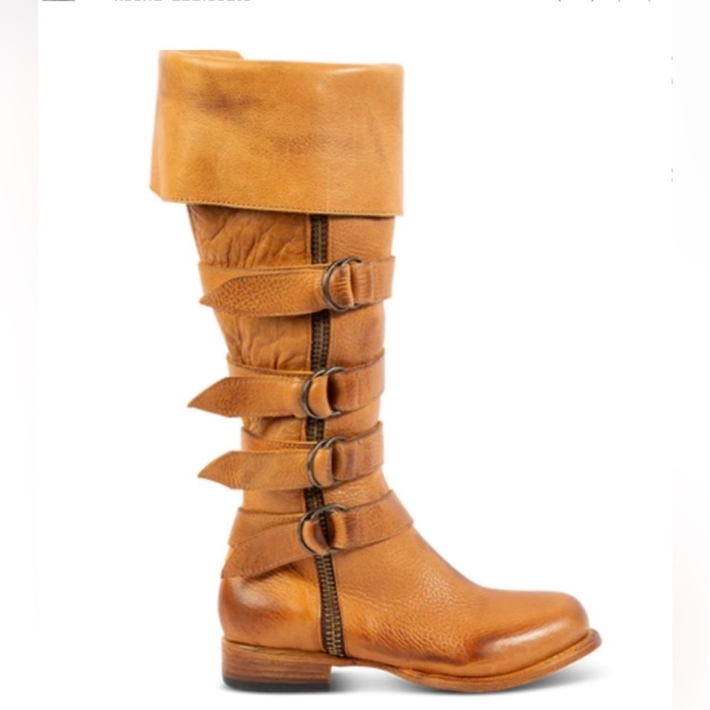 FREEBIRD Risky Boots Wheat Strap Buckle Leather Distressed Handmade Designer #5